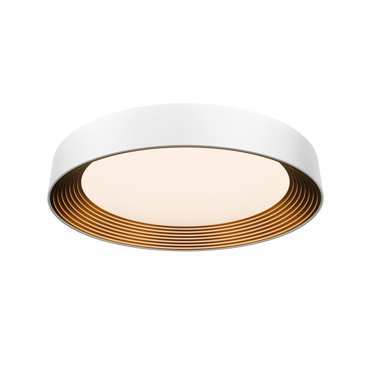 WAC dweLED Gaston 1 Light 26" Flush Mount, White Gold/Frosted
