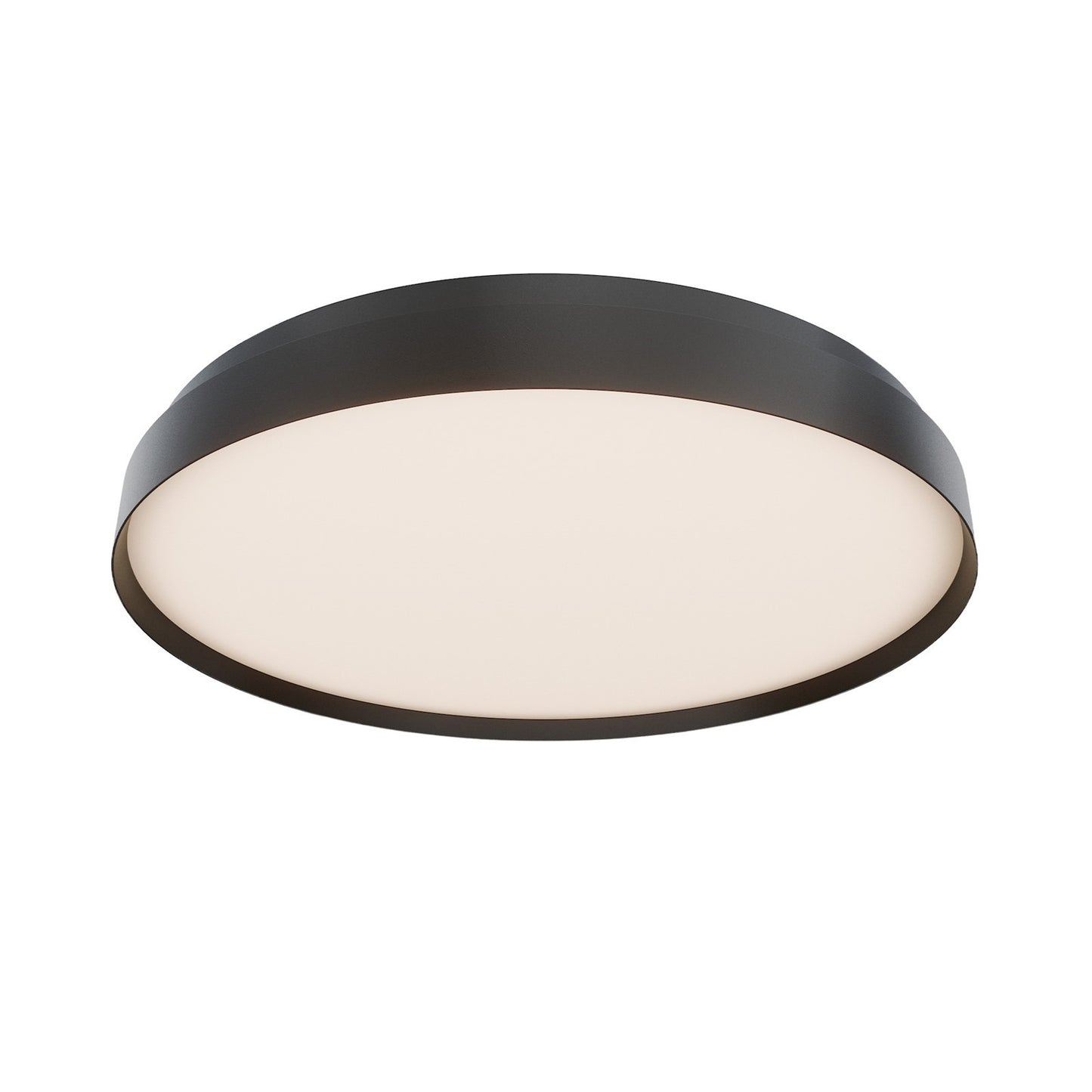 WAC Lighting Ringsley 32in 1-Light Flush Mount | Modern Black Aluminum and Frosted Acrylic | Bedroom & Hallway | 3.8 H x 31.5 Dia | Model FM702632-TWA-BK