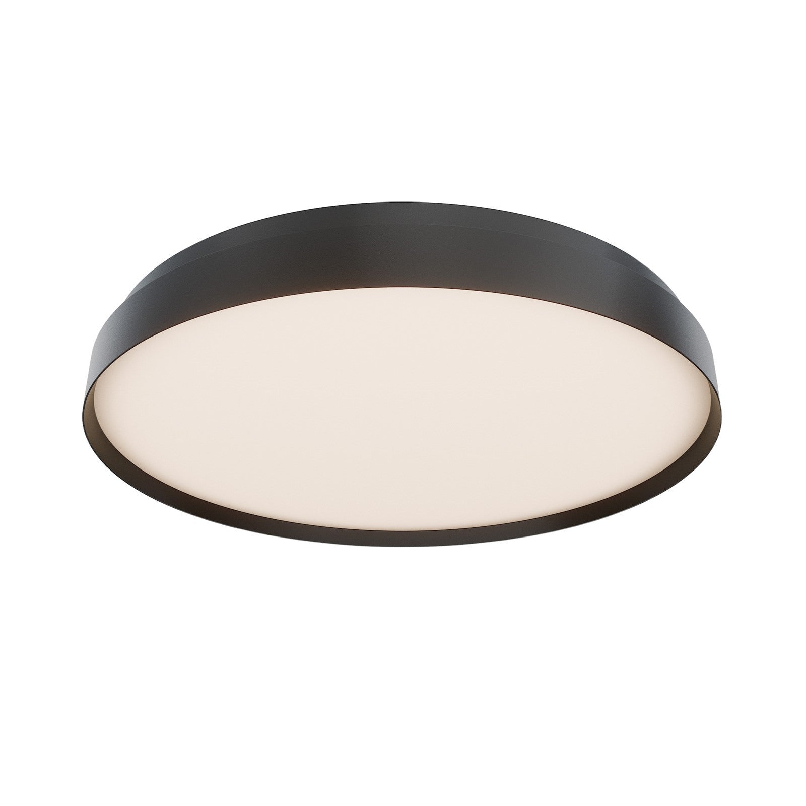 WAC Lighting Ringsley 32in 1-Light Flush Mount | Modern Black Aluminum and Frosted Acrylic | Bedroom & Hallway | 3.8 H x 31.5 Dia | Model FM702632-TWA-BK