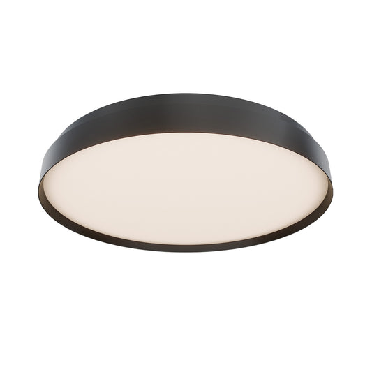WAC Lighting Ringsley 32in 1-Light Flush Mount | Modern Black Aluminum and Frosted Acrylic | Bedroom & Hallway | 3.8 H x 31.5 Dia | Model FM702632-TWA-BK