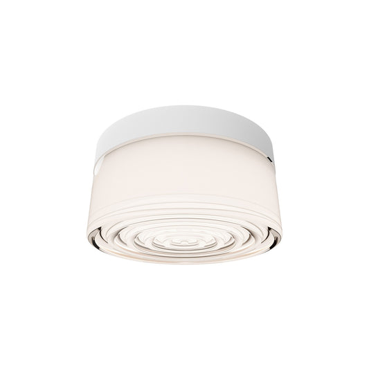 WAC Lighting Balto I 5in 1-Light Outdoor Flush Mount | Modern White Aluminum and Frosted PC Diffuser | Covered Patio & Sauna | 5.38 | Model FMW703605S-WT