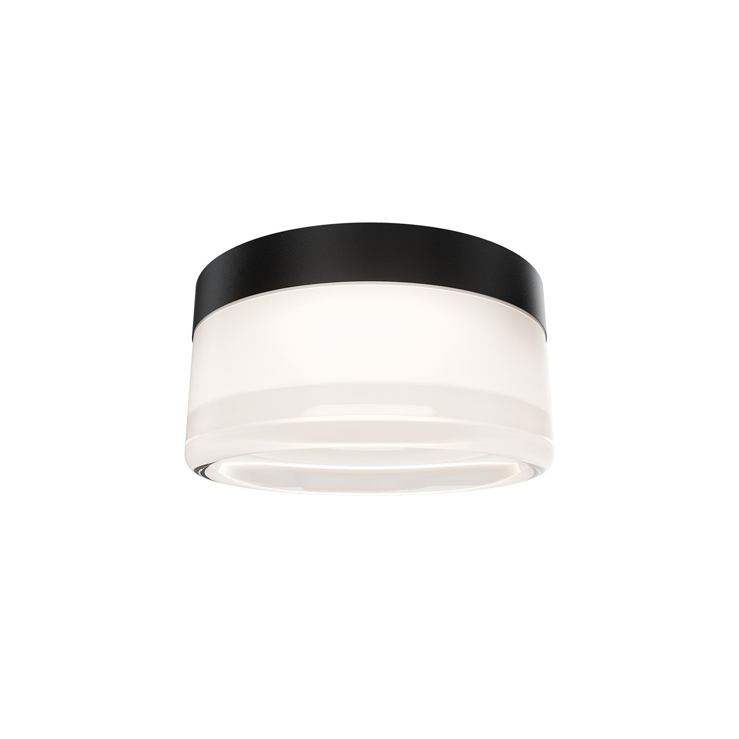 WAC Lighting Balto II 5in 1-Light Outdoor Flush Mount | Modern Black Aluminum and Frosted PC Diffuser | Covered Patio & Entryway | Model FMW704605-BK