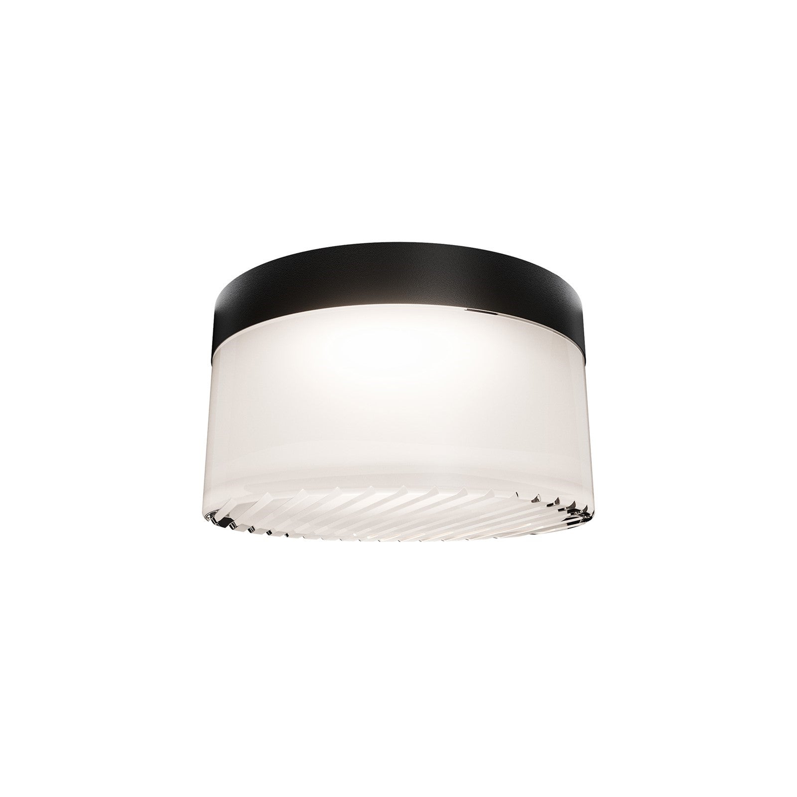 WAC Lighting Balto III 5in 1-Light Outdoor Flush Mount | Modern Black Aluminum and Frosted PC Diffuser | Covered Patio & Entryway | Model FMW705605-BK