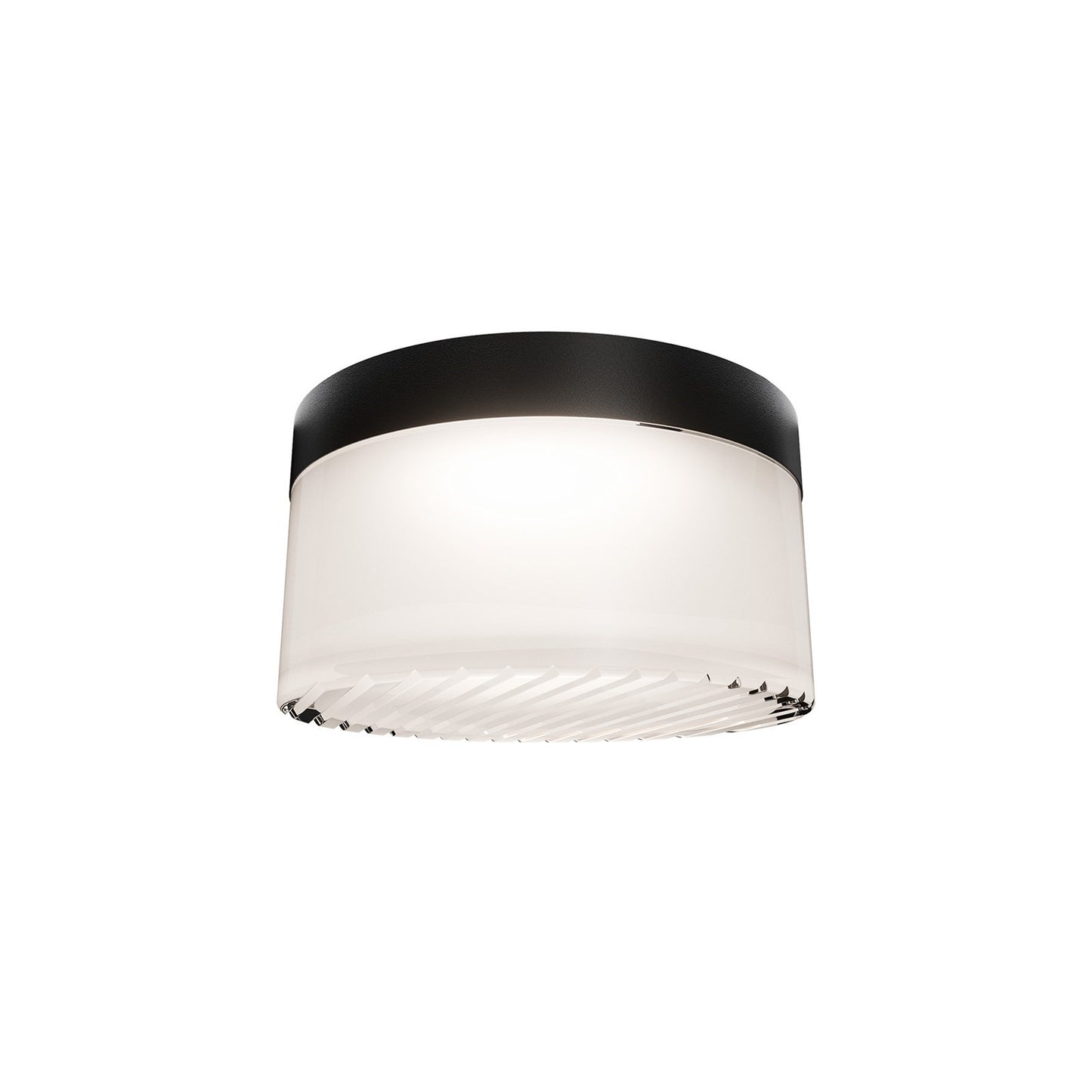 WAC Lighting Balto III 5in 1-Light Outdoor Flush Mount | Modern Black Aluminum and Frosted PC Diffuser | Covered Patio & Entryway | Model FMW705605S-BK