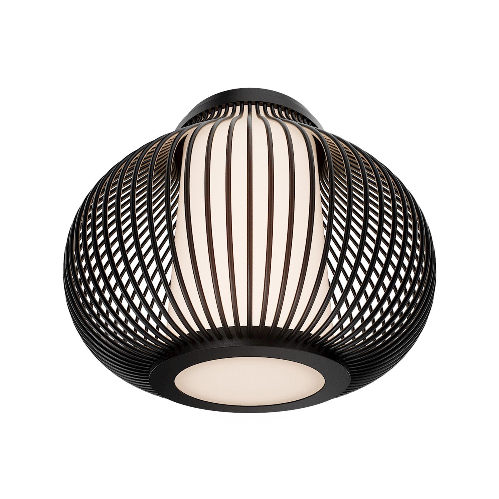 WAC Lighting Poppin 16in 1-Light Outdoor Flush Mount | Modern Black Aluminum and Frosted Acrylic | Covered Porch & Entryway | 13.25 x | Model FMW706616-BK