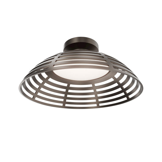 WAC Lighting Corlander 18in 1-Light Outdoor Semi-Flush Mount | Modern Bronze Aluminum and Frosted Acrylic Diffuser | Covered Patio & | Model FMW707618-BZ