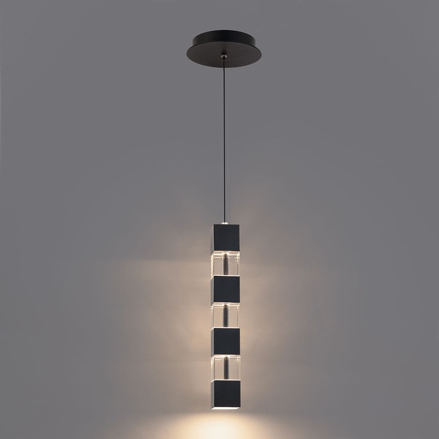 dweLED Super Star 1 Light 2" Mini-Pendant/3000K, Black/Clear