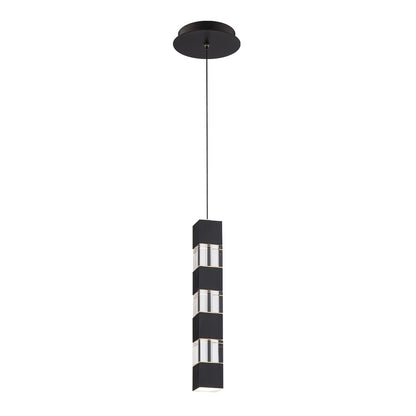 dweLED Super Star 1 Light 2" Mini-Pendant/3500K, Black/Clear