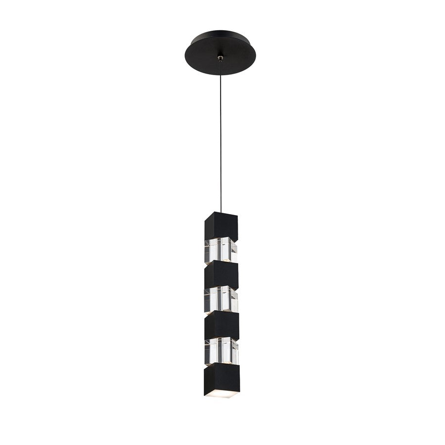 dweLED Super Star 1 Light 2" Mini-Pendant/4000K, Black/Clear - PD-15514-40-BK