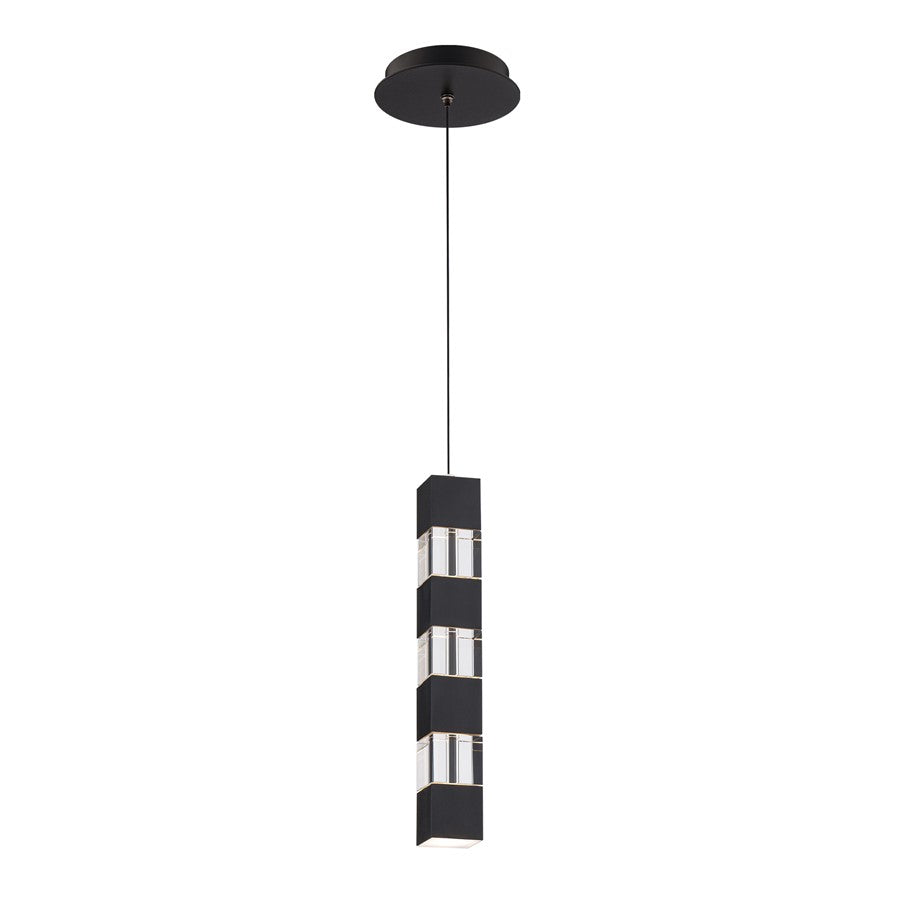 dweLED Super Star 1 Light 2" Mini-Pendant/4000K, Black/Clear