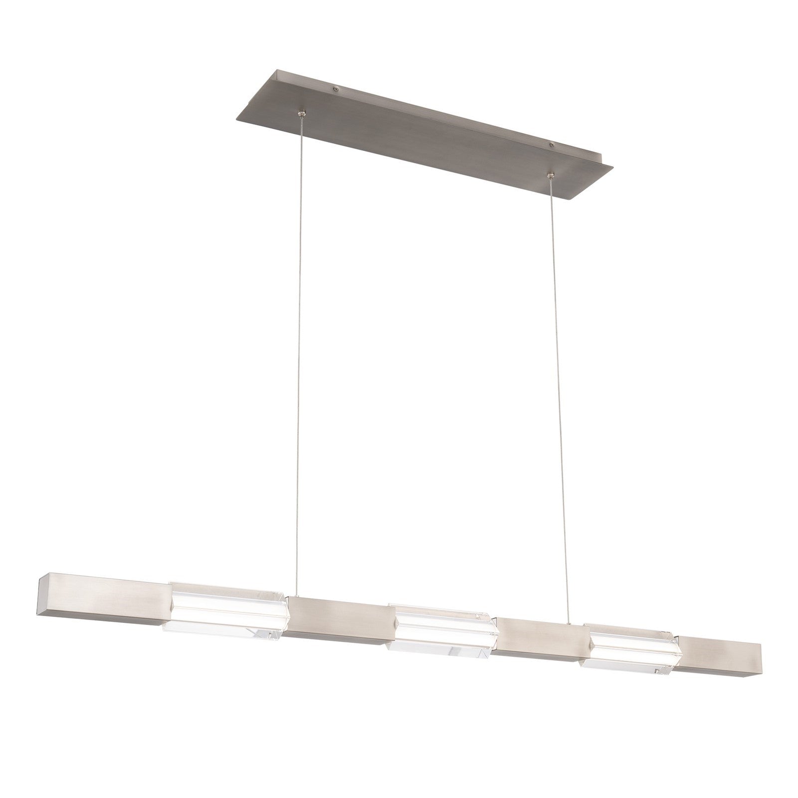 WAC dweLED Super Star 3Lt Linear Pendant, Brushed Nickel/Clr