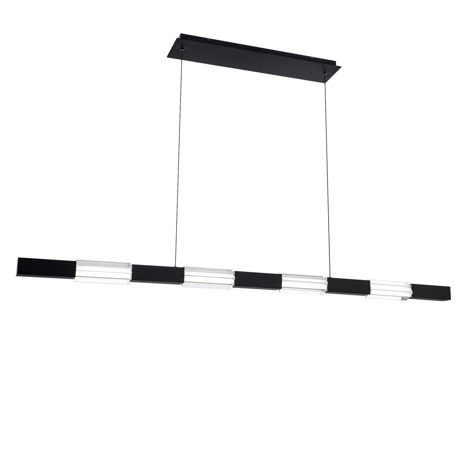 WAC dweLED Super Star 4 Light Linear Pendant, Black/Clear