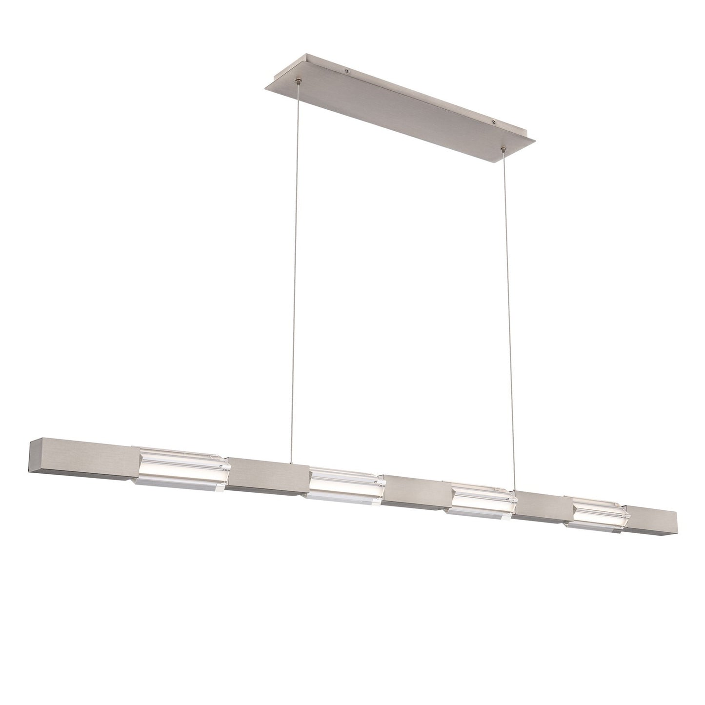 WAC dweLED Super Star 4Lt Linear Pendant, Brushed Nickel/Clr