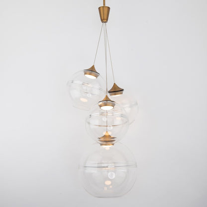 4 Light Chandelier 3000K, Aged Brass