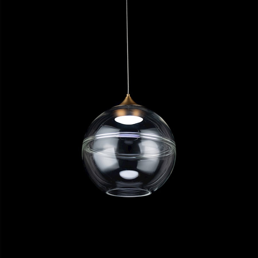 LED 1 Light Pendant 3000K, Aged Brass
