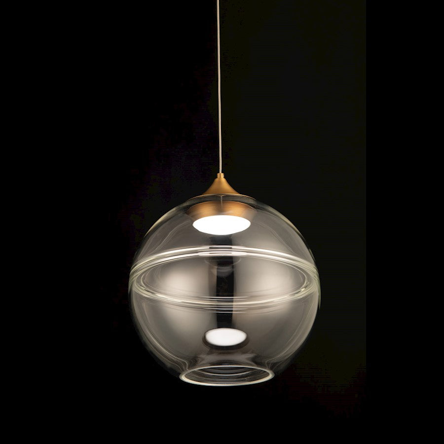 LED 1 Light Pendant 3000K, Aged Brass