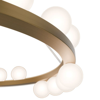 dweLED Carousel 21Lt 28" Chandelier/2700K, Brass/Frosted