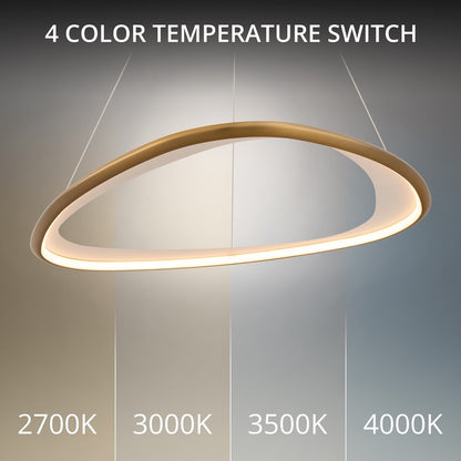 dweLED Oyster 1Lt 33" Pendant/3000K, Brass/White Opaque