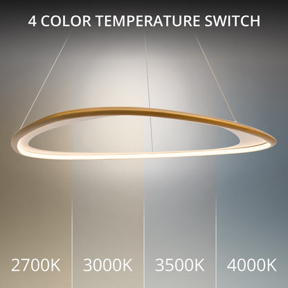 dweLED Oyster 1Lt 42" Pendant/3500K, Brass/White Opaque