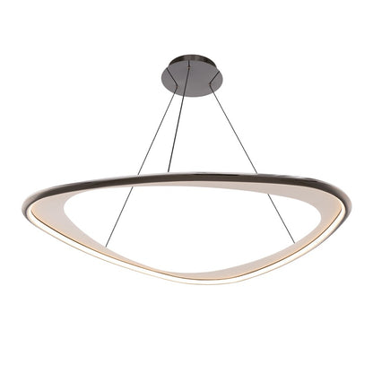dweLED Oyster 1Lt 42" Pendant/3500K, Black Chrome/White Opaque - PD-41442-35-BC