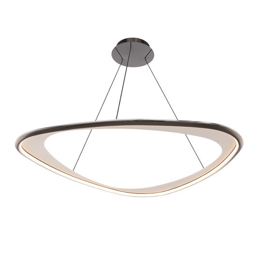 dweLED Oyster 1Lt 42" Pendant/4000K, Black Chrome/White Opaque - PD-41442-40-BC
