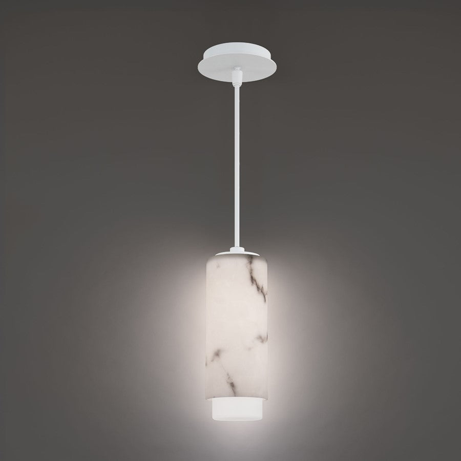 dweLED Aragon 1Lt 5" Mini-Pendant/3000K, White/Alabaster/Frost