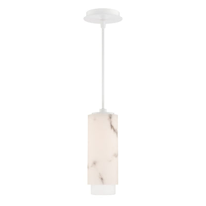 dweLED Aragon 1Lt 5" Mini-Pendant/3500K, White/Alabaster/Frost - PD-49512-35-WT
