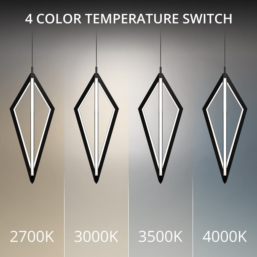 dweLED Tribeca 3 Light 8" Mini-Pendant/2700K, Black