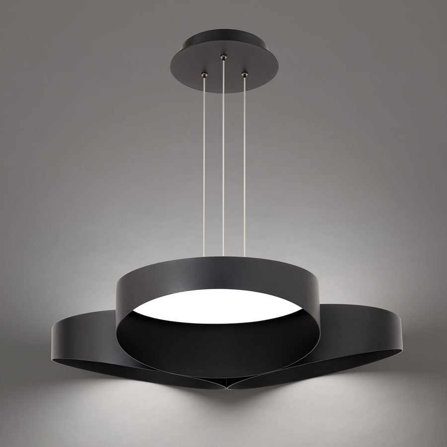 dweLED Triolet 3 Light 36" Pendant/3000K, Black