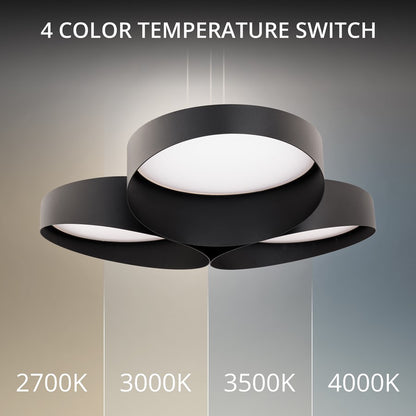 dweLED Triolet 3 Light 36" Pendant/3000K, Black