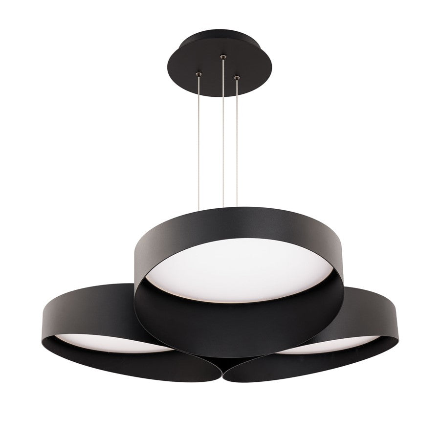 dweLED Triolet 3 Light 36" Pendant/4000K, Black/ - PD-54536-40-BK