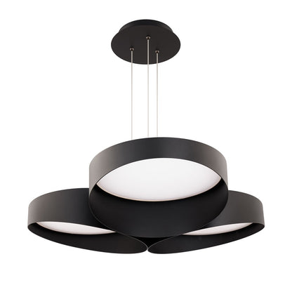 dweLED Triolet 3 Light 36" Pendant/4000K, Black/ - PD-54536-40-BK
