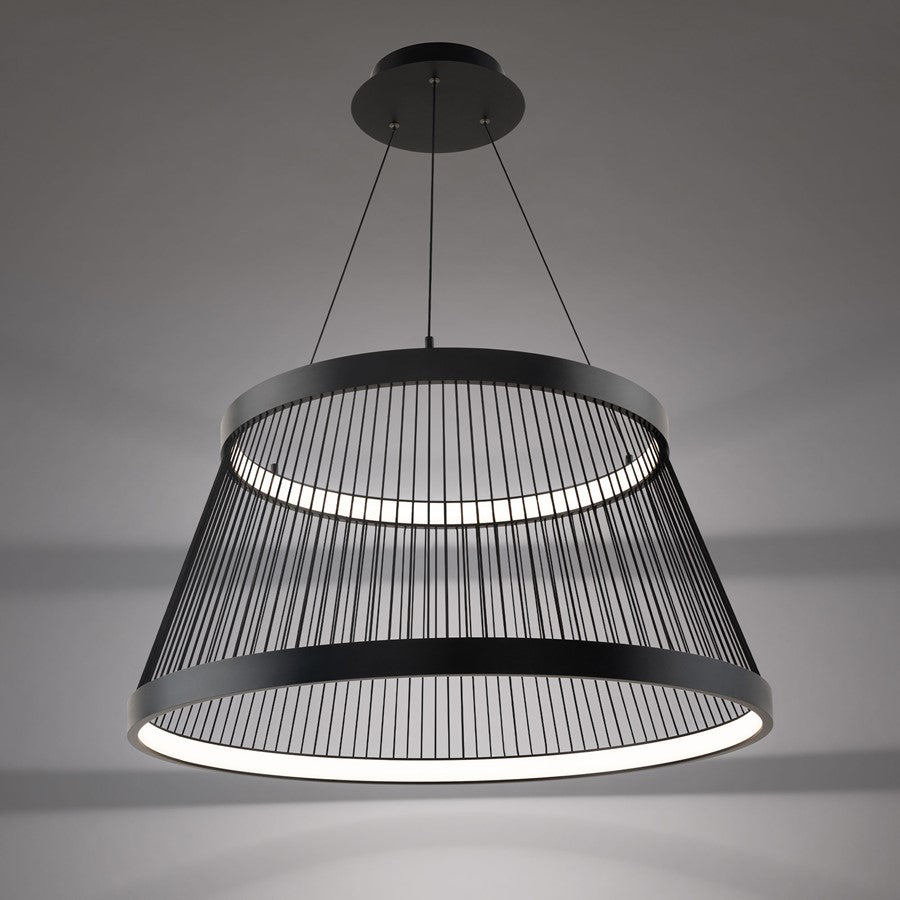 dweLED Grohle 2 Light 32" Pendant/3000K, Black