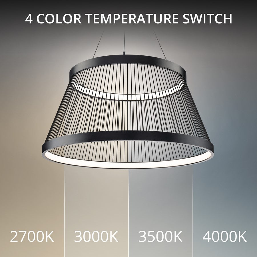 dweLED Grohle 2 Light 32" Pendant/3000K, Black