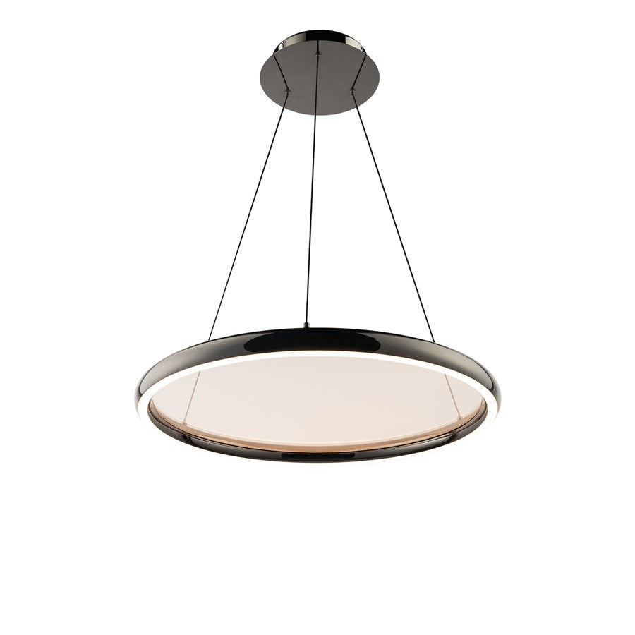 dweLED Huxley 1 Light 23" Pendant/3000K, Black Chrome