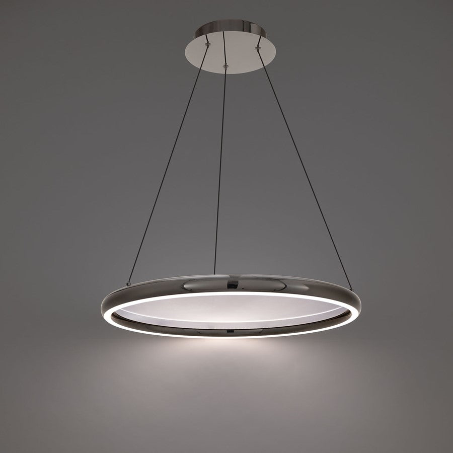 dweLED Huxley 1 Light 23" Pendant/3000K, Black Chrome