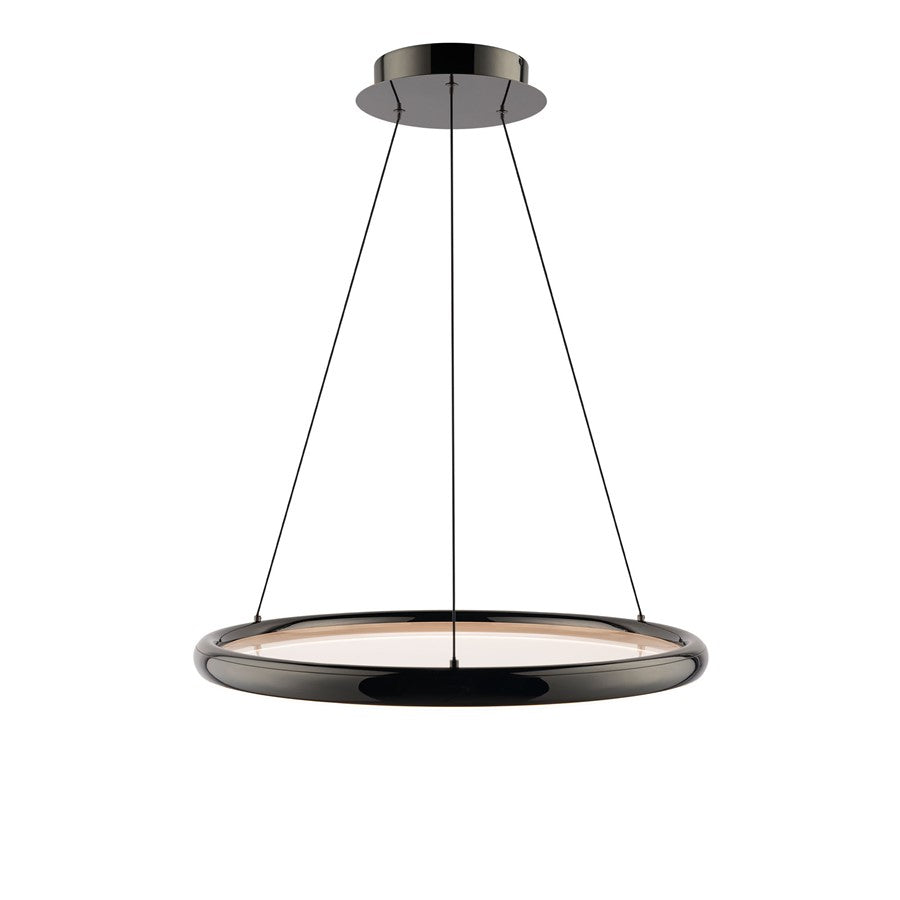 dweLED Huxley 1 Light 23" Pendant/4000K, Black Chrome