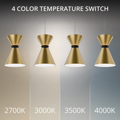 dweLED Pin Up 1Lt 6" Mini-Pendant/4000K, Brass/Black