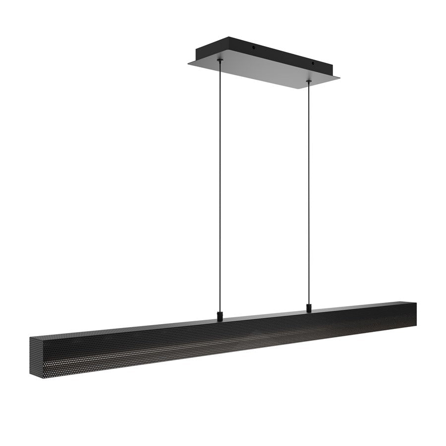 dweLED Grille 1 Light 47" Linear Pendant/2700K, Black/Frosted - PD-57548-27-BK