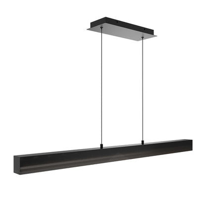 dweLED Grille 1 Light 47" Linear Pendant/3500K, Black/Frosted - PD-57548-35-BK