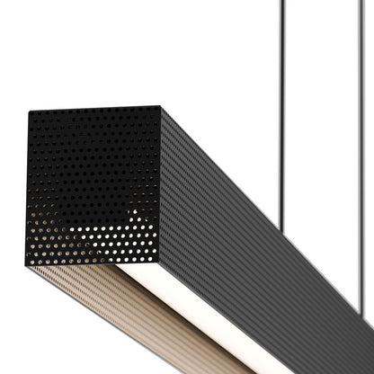 dweLED Grille 1 Light 47" Linear Pendant/4000K, Black/Frosted
