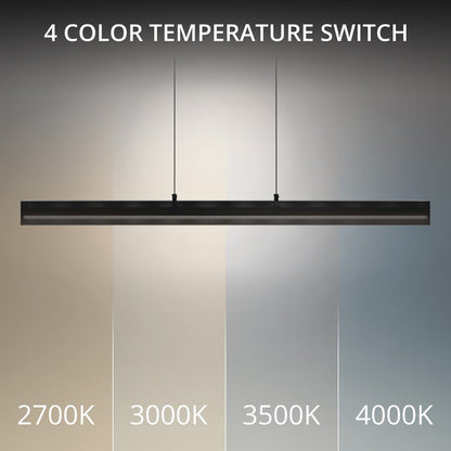 dweLED Grille 1 Light 47" Linear Pendant/4000K, Black/Frosted