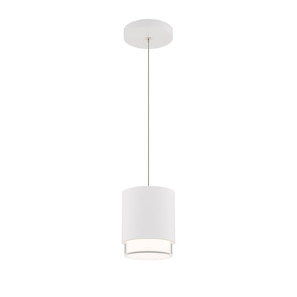 dweLED Cloak 1 Light 5" Mini-Pendant/3500K, White/White - PD-58506-35-WT