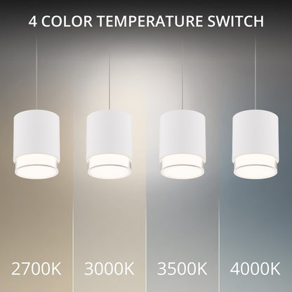 dweLED Cloak 1 Light 5" Mini-Pendant/3500K, White/White