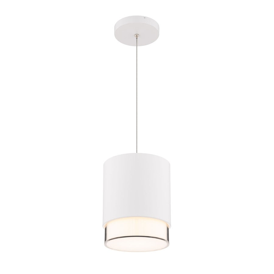 dweLED Cloak 1 Light 5" Mini-Pendant/4000K, White/White - PD-58506-40-WT