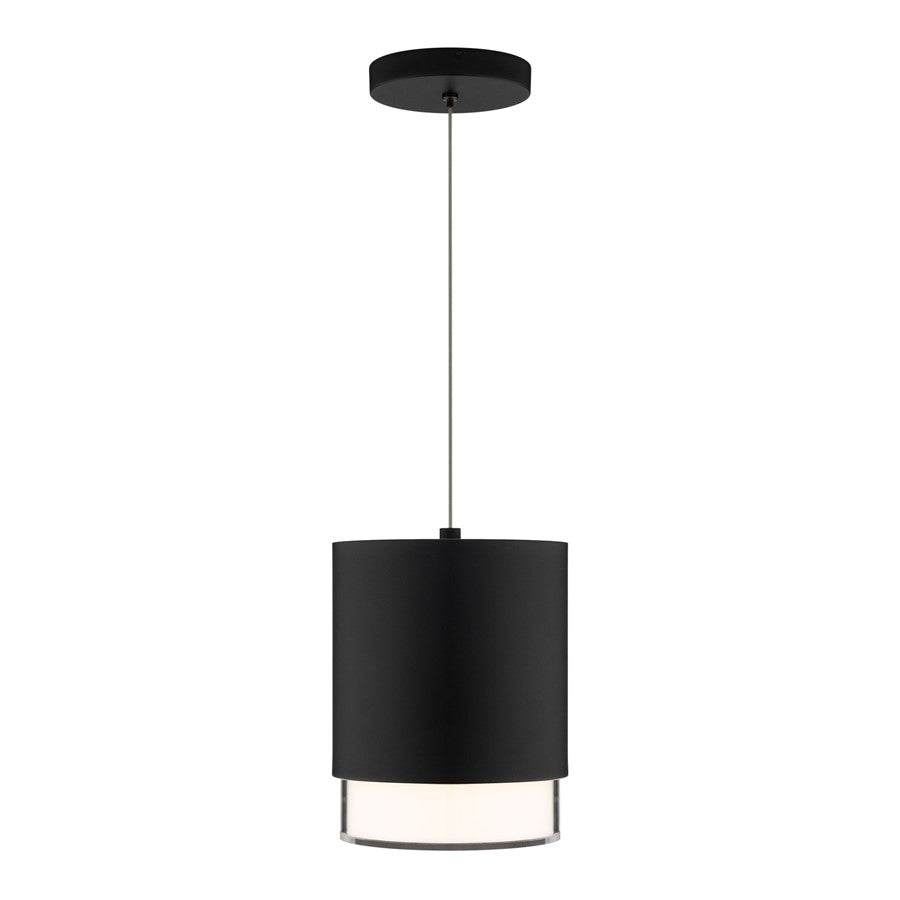 dweLED Cloak 1 Light 7" Mini-Pendant/2700K, Black/White