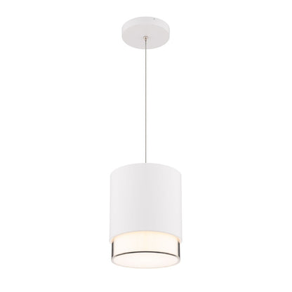 dweLED Cloak 1 Light 7" Mini-Pendant/3000K, White/White - PD-58509-30-WT