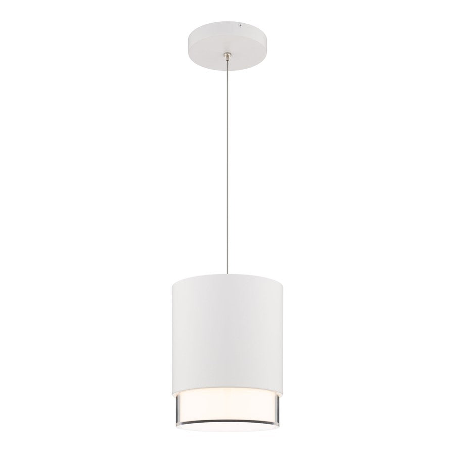 dweLED Cloak 1 Light 7" Mini-Pendant/3000K, White/White