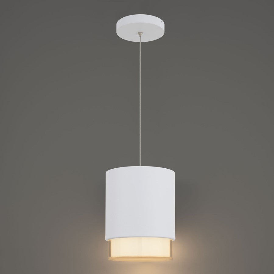 dweLED Cloak 1 Light 7" Mini-Pendant/3000K, White/White