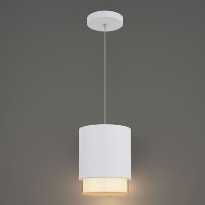 dweLED Cloak 1 Light 7" Mini-Pendant/3000K, White/White